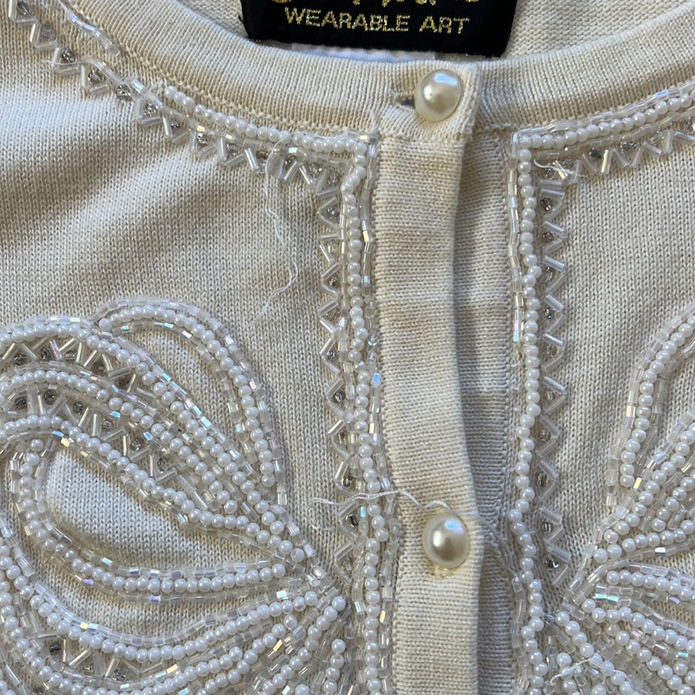 Vintage Bob Mackie Wearable Art Cardigan - image 8